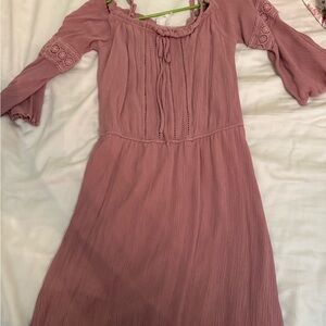 NAIF Dusty Pink Long Sleeve Dress